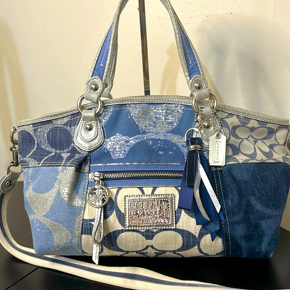 Coach | Bags | Coach Poppy Denim Patchwork Rocker Bag 6732 | Poshmark